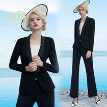 AD New Spring Workwear Women's Workwear Black Long Sleeve Suit Pants OL Classy Fashion Suit Suit