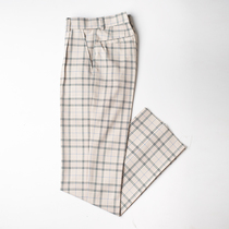 Wuweifang] Pantong version of Orthodox DK uniform pants milk tea-colored thousand bird grid Japanese student suit pants