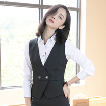 Autumn and winter New Professional suit vest womens suit short Joker Korean version of bank overalls Hotel horse jacket formal wear