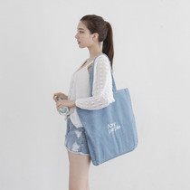 New male and female cowboy shoulder bag big shopping bag mother bag ins canvas bag student schoolbag carry make-up class bag