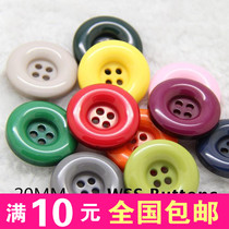 Button button candy color black four eyes big round edge big clothes buckle sweater buckle jacket buckle coat buckle