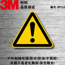JP-112 general attention safety outdoor 3M original self-adhesive safety warning signs label stickers