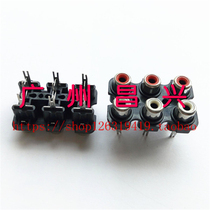 Copper 6-bit audio amplifier RCA base Audio Lotus socket Fever signal terminal six straight feet RCA base