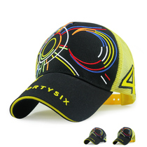 MOTO gp new season color Sun Moon embroidery net cap Rossi signature racing hat motorcycle hat