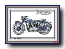 Precision printed DMC cross stitch kit * Motorcycle (WP0048)