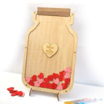 Wooden signature Wedding ceremony Birthday party Annual meeting Fingerprint layout Graduation wood chip Mason sign-in tree table Bottle book