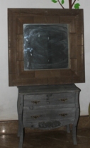 Exit Foreign single to do old solid wood Border square Decorative Mirror Dresser half-body mirror props mirror