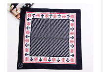 Twill sea anchor pure cotton outdoor donkey friend square towel Hip-hop hip-hop dance headscarf Nautical logo male Korean version of the tide gauze towel professional