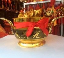 Imitation copper alloy incense burner stove double ears Buddha light universal wealth entry Buddhist Buddhist supplies aroma oven 7 inch