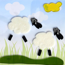 Lucy sheep decorative glass window stickers wall stickers refrigerator decoration stickers shop childrens room decorations holiday accessories