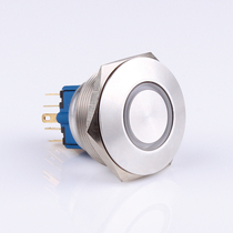 Open hole 40mm metal button switch self-locking waterproof ring with light LED 304 stainless steel 1 open 1 closed