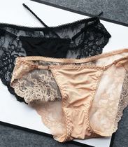 Panties European and American sexy lace womens underwear lace buckle fashion sexy lace mesh low waist panties