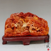 Antique Shoushan stone ornaments stone carving stone crafts Jade Jade Jade home feng shui ornaments antique collectibles