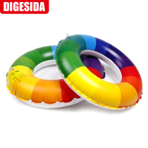 Summer cartoon swimming ring childrens second generation rainbow pattern lifebuoy swimming ring water play toy thickened type