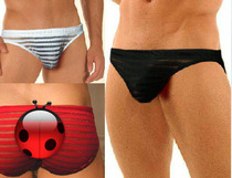 Mens Sex Lingerie Sexy Diaosi Mens Perspective Underwear Transparent Low Waist breifs Home Pants 55#