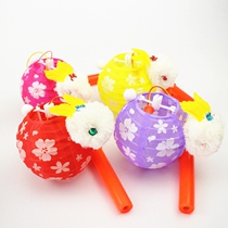 Mid-Autumn Festival Handheld lantern Cartoon LED luminous hair bright children DIY handheld cherry blossom rabbit lantern small gift