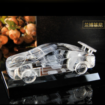 Crystal car model custom lettering Chinese Valentines Day birthday gift male girlfriend colleague best friend creative ornaments