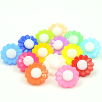 Children Plastic Button Cartoon Sun Flowers Button Kindergarten Baby Handmade Diy Buttons Double Parquet High Foot Buttons