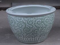 Jingdezhen ceramic fish tank calligraphy and painting tank water tank lotus seed cylinder large small Cuihua Lotus cylinder