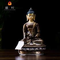 Sakyamuni Tibetan Nepal handmade carved retro bronze gilt gold gilt silver 7 inch Sakyamuni Buddha statue