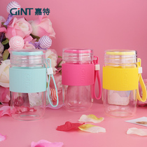 Carte glass portable student water cup men and women with lid water bottle transparent glass GT-8391-029