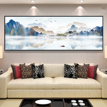 Precision printing DMC cross stitch Chinese living room Bedroom Feng Shui Fortune painting color artistic conception landscape painting