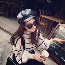 Korean hat spring and autumn and winter new European and American retro cap street simple leather hat womens Korean version of the tide