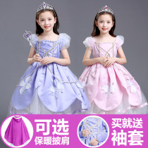 Childrens clothing Female Princess Sophia dress party Frozen Elsa long dress Cinderella Tutu dress autumn