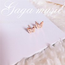 Graffiti Empire exquisite brushed sandblasting retro matte double-layer butterfly titanium steel earrings Earrings Elegant temperament