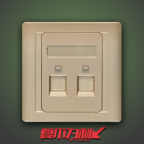 Simon Network panel socket champagne gold two bit computer information dual port network cable 86 type network port N55228S-56
