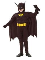 Childrens mens black muscle Batman clothes dress up performance clothing hero handsome cool clothing