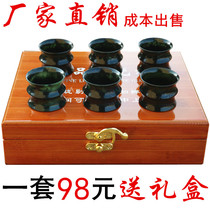 Jiuquan luminous cup tea set teacup goblet Luminous Cup Teapot Jiuquan jade cup gift box Hedian jade carving