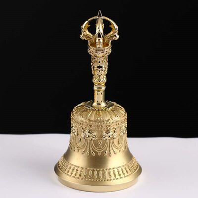 佛教藏传纯铜五股金刚铃杵密宗法器黄铜纯手工精品降魔杵摆件_7折现价