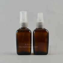 50ml brown transparent square cone essential oil bottle with transparent plastic nozzle split bottle makeup tools