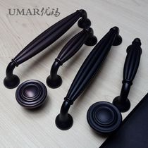 New Furniture Handle Cabinet Drawer Handle Eurostyle American Fields Park Handle Imitation Antique Black Red Ancient Bronze Black Handle