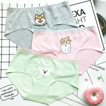 Full cotton Coloured waist head No-scratches briefs Women can love Hong Kong Taste Illustrations Printed students Pure Cotton Breathable Briefs