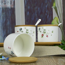 Foodware Food substitute bone china kitchen flavor creative seasoning jar Salt sugar jar flavor box Creative ceramic seasoning jar set