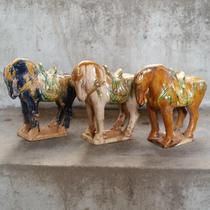 Unearthed Tang Sancai horse Tang Dynasty horse antique antique groceries collection Chinese horse ceramic horse Hook Head horse