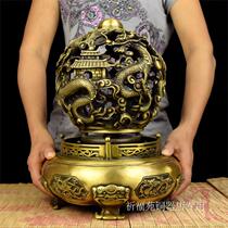 Pure copper nine turns to Qiankun ornaments from time to time to run Jiulong Ding Wenchang Pavilion