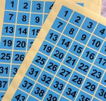 Square 25MM Color digital adhesive label Paper 1-100 Number sticker Dongguan can be designed customized