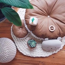 Custom INS Wind ball tassel cloth thick children pillow round baby cushion children room decoration props