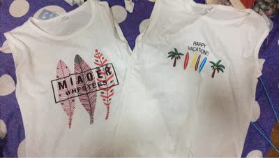 两件衣服都蛮好看的。质量也可以，可能我长胖了点。衣服有点小呢。应该在拍大一码的。这样就更好了。还会继续在你家买东西哦。加油加油加油！客服态度也很好呢！