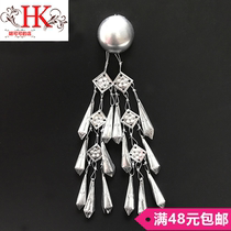 Minority clothing hats silver ornaments Miao silver jewelry diy material hairpin tassel round bubble hanging sesame seeds