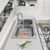 Hongshida stainless steel sink Golden Oriental double slot screw non-stick oil surface treatment water basin 8043 water bucket