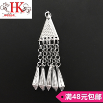 Special silver ornaments DIY minority clothing Miao silver bubble silver sheet silver jewelry triangle hanging sesame seeds