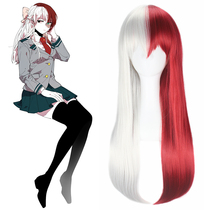 My hero College blasted frozen sex turn cosplay wig red and white styling long hair anime fake hair spot