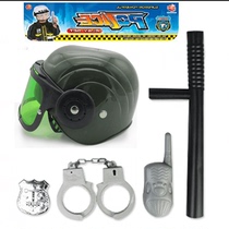 Childrens police cap riot cap performance props handcuffs batons toys kindergarten role-playing dance construction props