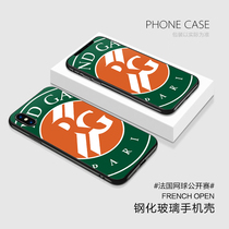 French Open Tennis Glass Phone Case Iphone678plusX Apple 11promax Huawei