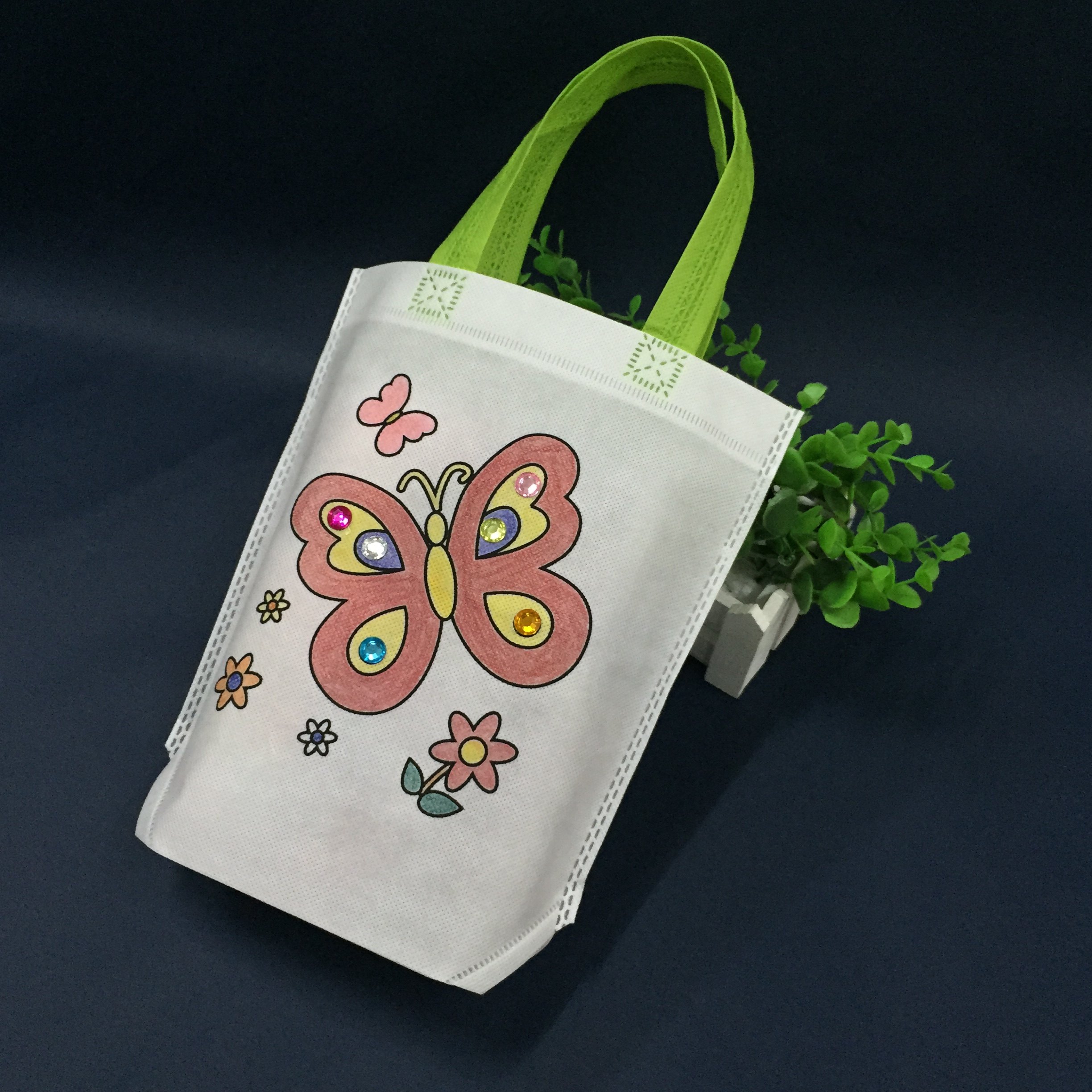 暑期幼教diy环保袋涂鸦包儿童手工制作涂色绘画材料 益智填色玩具