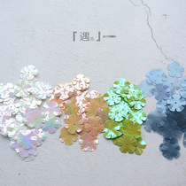 Hand stitched diy accessories flower pieces of Flash Film wedding dress clothing accessories beads three-dimensional plum petals sequins